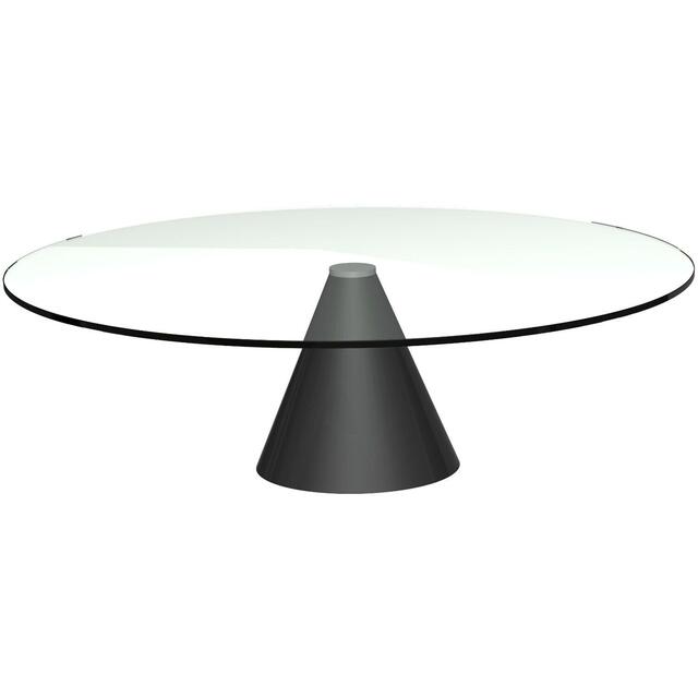 Oscar Large Circular Coffee Table 110cm - Glass or Marble Top with Cone ...