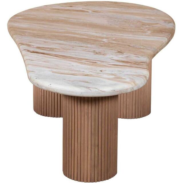 Ashford Mango Wood & Natural Marble Pedestal Coffee Table image 4