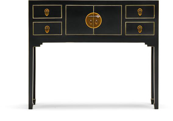 Small Classic Chinese Console Table - Black image 2