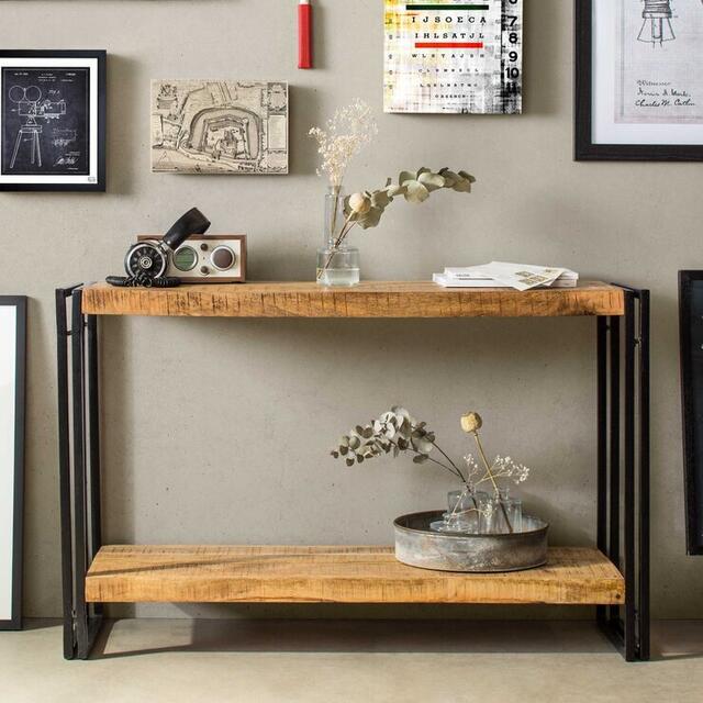Cosmo Industrial Console Table Reclaimed Wood & Metal image 3