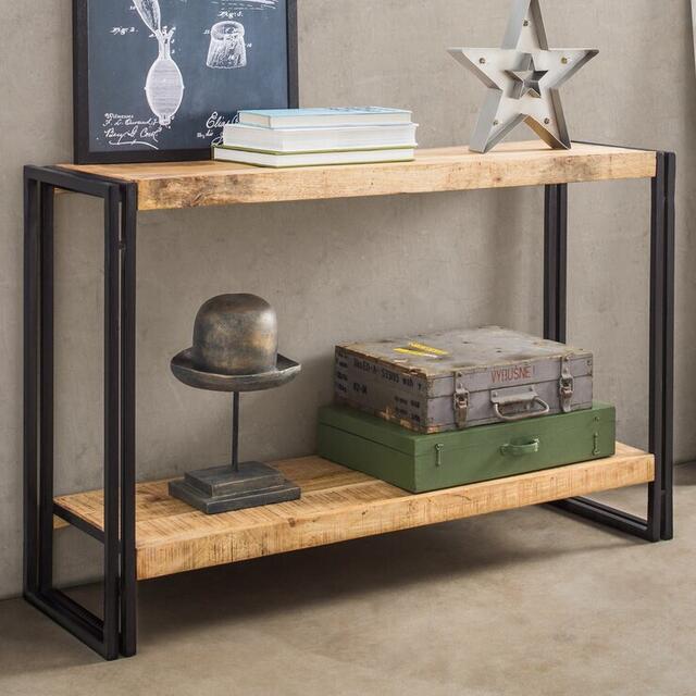 Cosmo Industrial Console Table Reclaimed Wood & Metal image 4