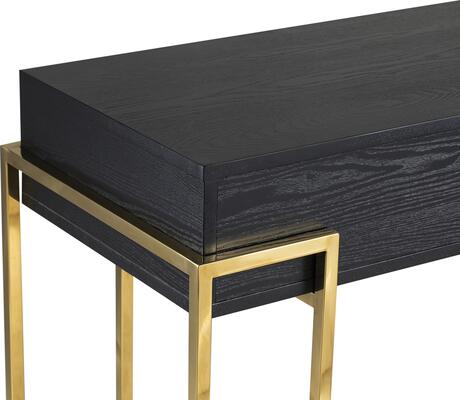 Paradigm Black Ash Console Table with Brass Gold Frame image 4