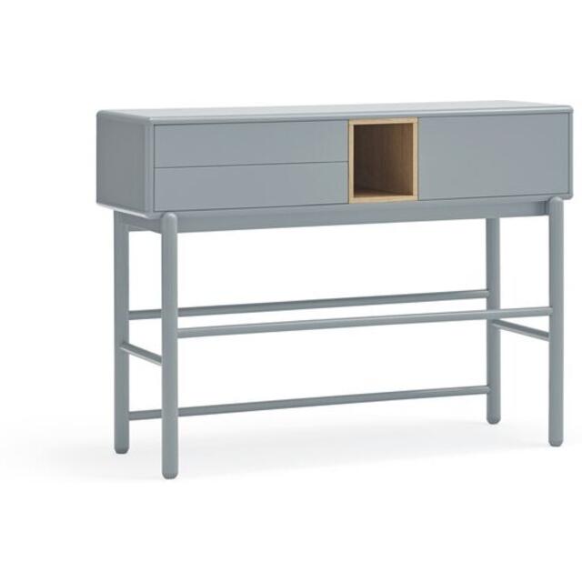 Corvo One Door Two Drawer Console Table - Grey and Light Oak Finish