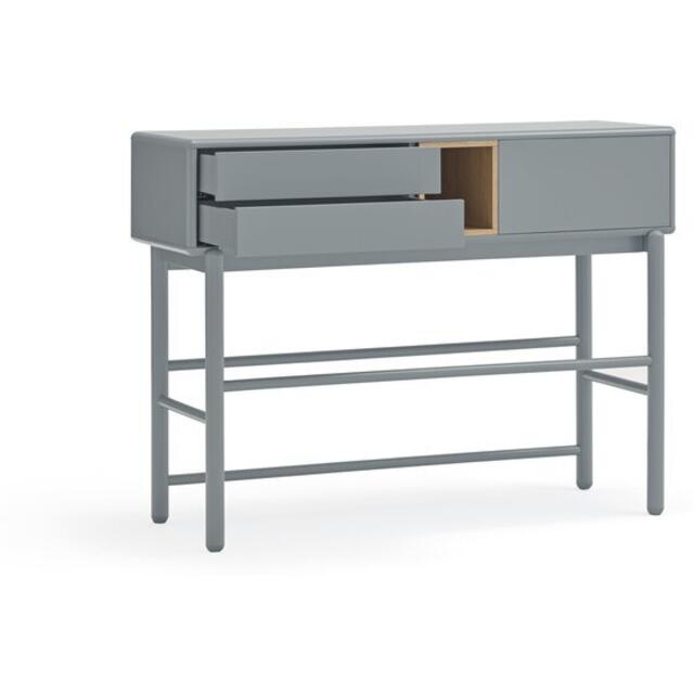 Corvo One Door Two Drawer Console Table - Grey and Light Oak Finish image 4