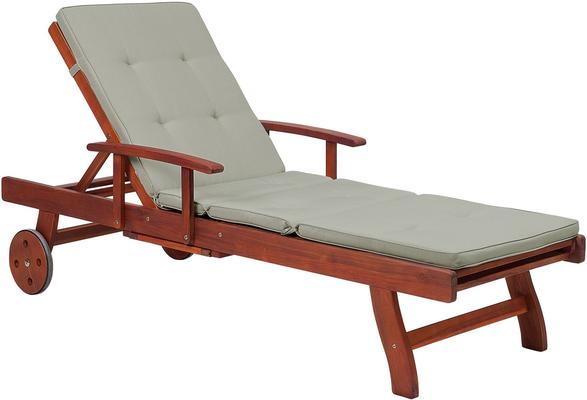 TOSCANA Acacia Wood Reclining Sun Lounger with Optional Cushions image 9