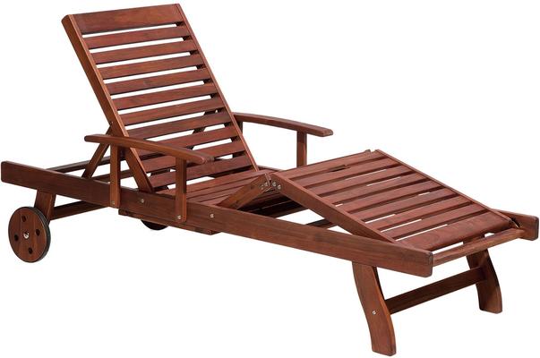 TOSCANA Acacia Wood Reclining Sun Lounger with Optional Cushions image 12
