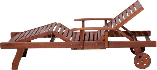 TOSCANA Acacia Wood Reclining Sun Lounger with Optional Cushions image 13