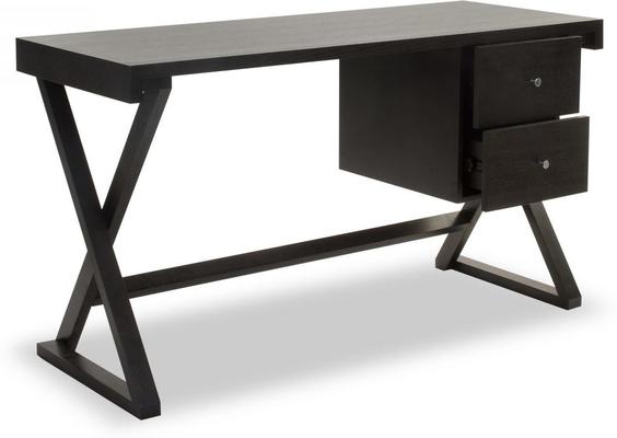 Manhattan Black Wenge Desk with 2 Drawers image 4
