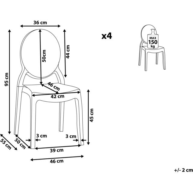 Set of 4 - Merton Acrylic Ghost Dining Chairs image 17