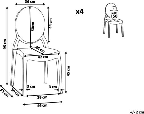 Set of 4 - Merton Acrylic Ghost Dining Chairs image 10