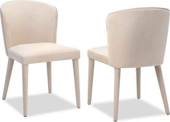 Kay Velvet Dining Chair - Natural or Lilac - Set of 2