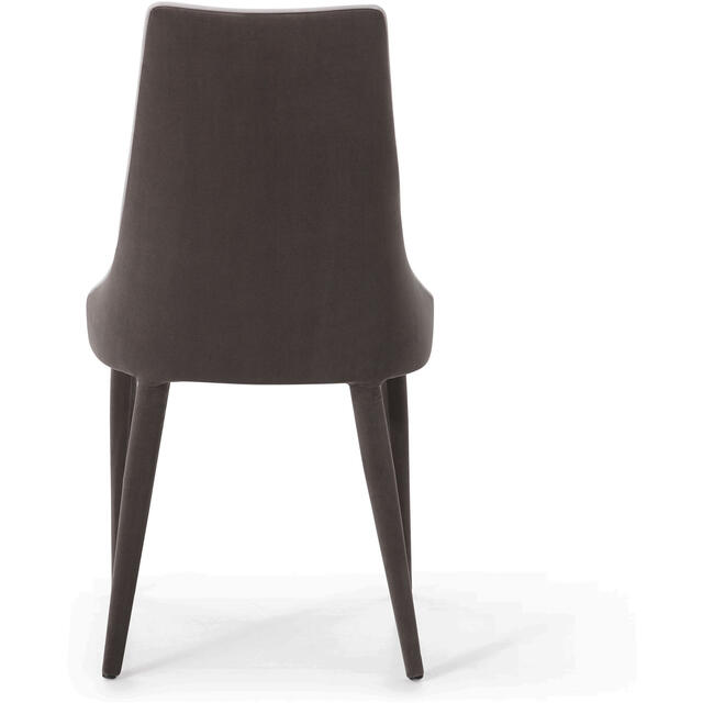 Saber Dark Grey Velvet Dining Chair with Light Grey Piping image 5