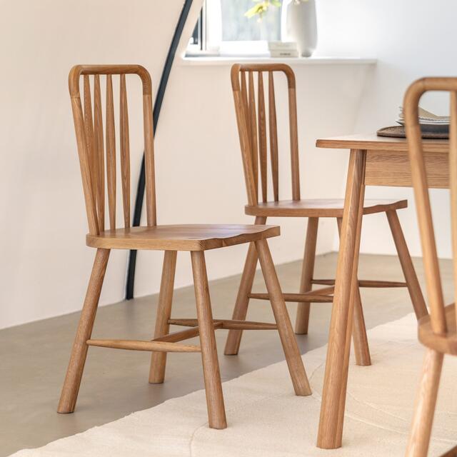 2 x Wycombe Nordic Wooden Dining Chair in Oak or Black image 2