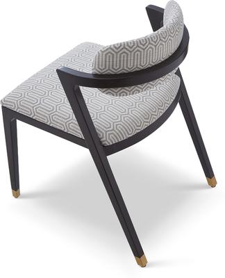 Greta Black Ash Angular Dining Chair - Grey or Ivory Fabric image 18