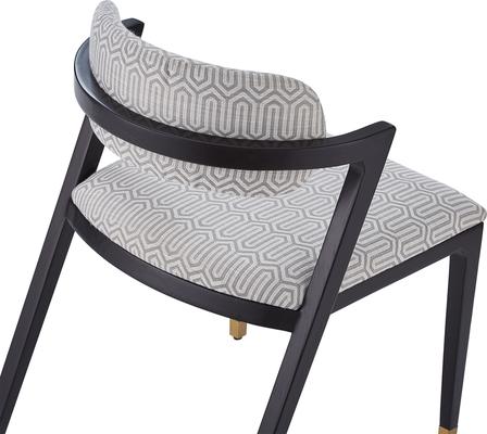 Greta Black Ash Angular Dining Chair - Grey or Ivory Fabric image 19