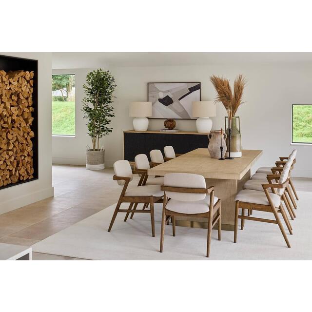 Magnus Iconic Zig Zag Dark Wood Dining chair in Cream Linen Fabric image 6