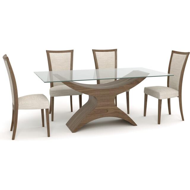 Tom Schneider Atlas Curved Wooden Dining Table with Small Rectangular Glass Top 180 x 100cm