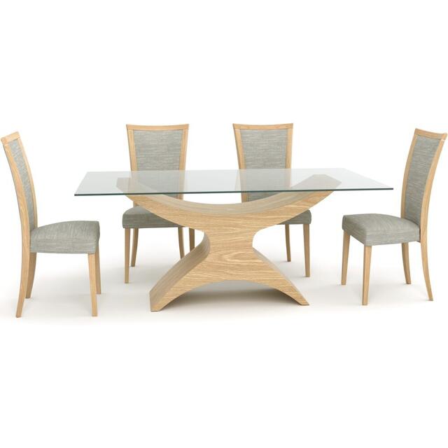 Tom Schneider Atlas Curved Wooden Dining Table with Small Rectangular Glass Top 180 x 100cm image 8
