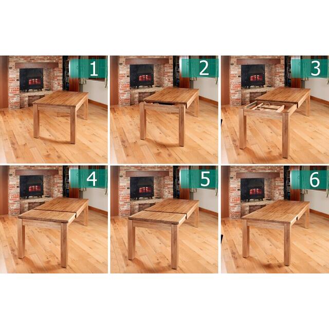 Mobel Extending Solid Oak Dining Table - Seats 4-8 image 5