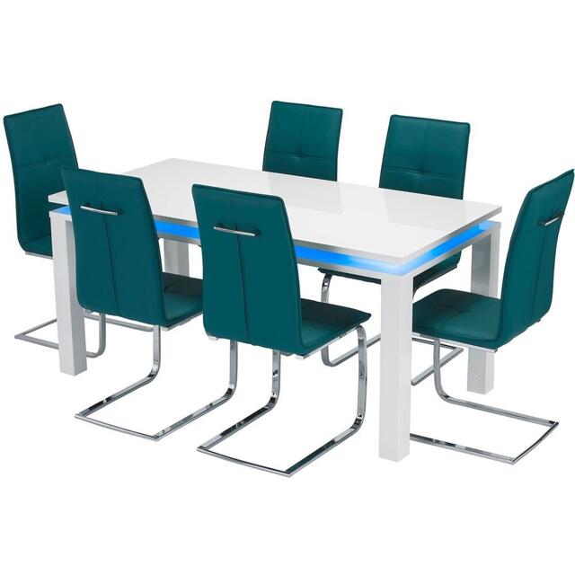 Bari (LED) dining table and Opus chairs image 2