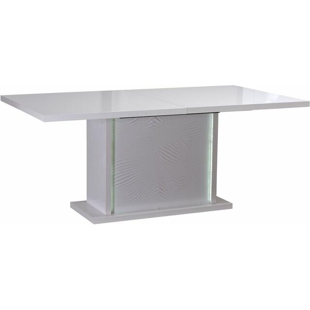 Karma White Gloss Extending Dining Table 180-225cm with LED lighting image 2