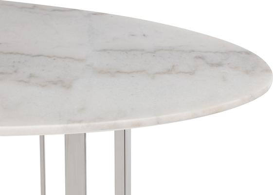 Fenty Oval Dining Table 180cm x 100cm - White Marble & Stainless Steel image 8