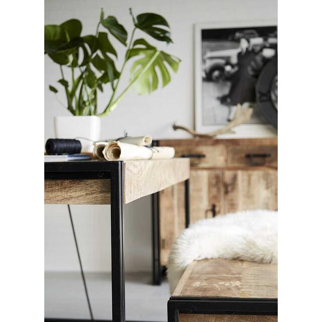 Cosmo Industrial Metal & Mango Wood Dining Table 150 x 90cm image 3