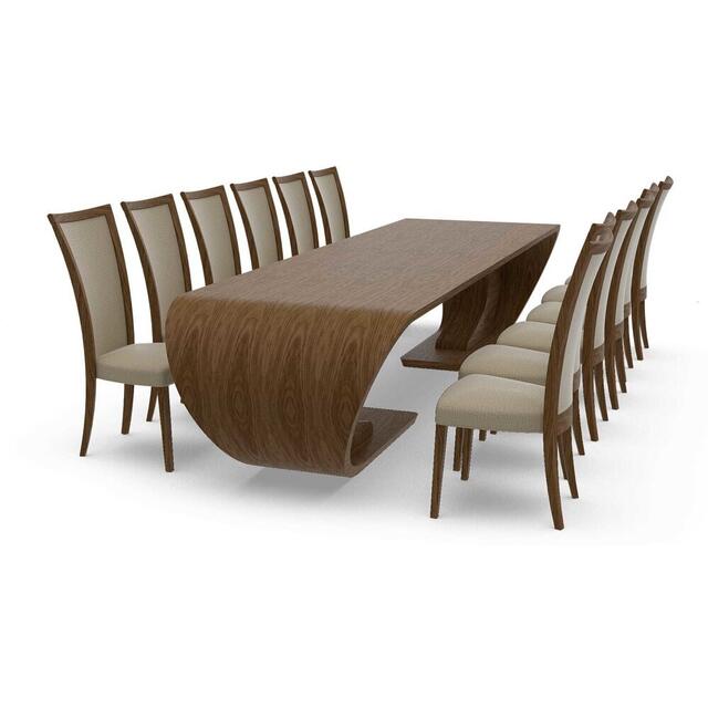 Tom Schneider Crest Curved Wooden Double Dining Table image 3