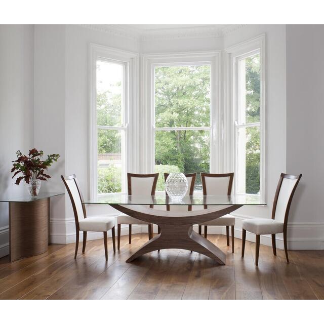 Tom Schneider Atlas Curved Wooden Dining Table with Extra Small Rectangular Glass Top 160 x 90cm image 3