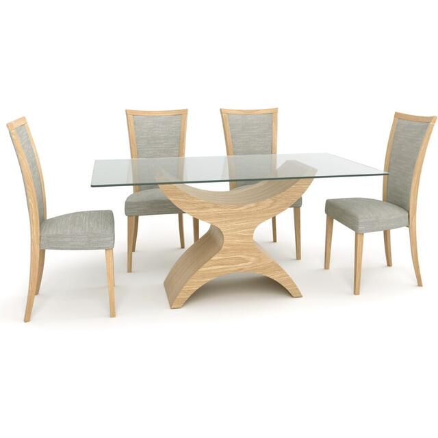 Tom Schneider Atlas Curved Wooden Dining Table with Extra Small Rectangular Glass Top 160 x 90cm image 8