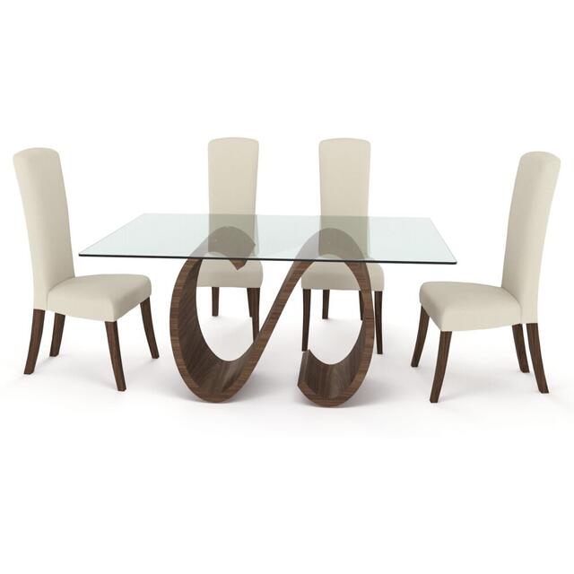 Tom Schneider Swirl Curved Wood Dining Table with Small Rectangular Glass Top 160 x 100cm image 7
