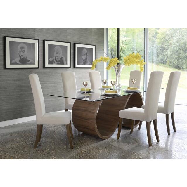 Tom Schneider Swirl Curved Wood Dining Table with Small Oval Glass Top 160 x 120cm image 4