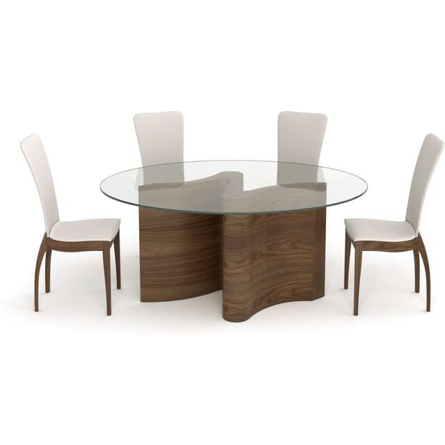 Tom Schneider Serpent Curved Wood Dining Table with Small Oval Glass Top 180 x 120cm