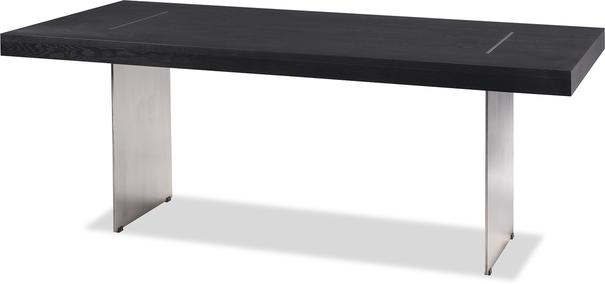 Unma Rectangular Dining Table 198cm x 97cm - Black & Brass or Steel image 7