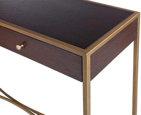 Rivoli Dressing Table - Chocolate Brown or Black & Brass or Steel Frame image 4