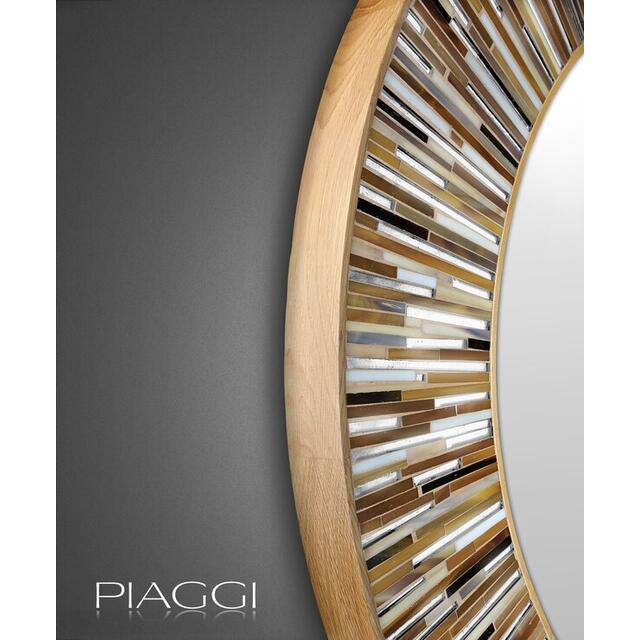 Roulette PIAGGI beige glass mosaic round mirror image 4