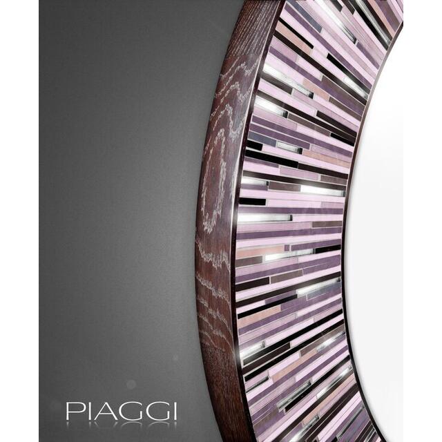 Roulette PIAGGI pink glass mosaic round mirror image 3