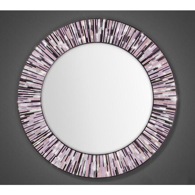 Roulette PIAGGI pink glass mosaic round mirror