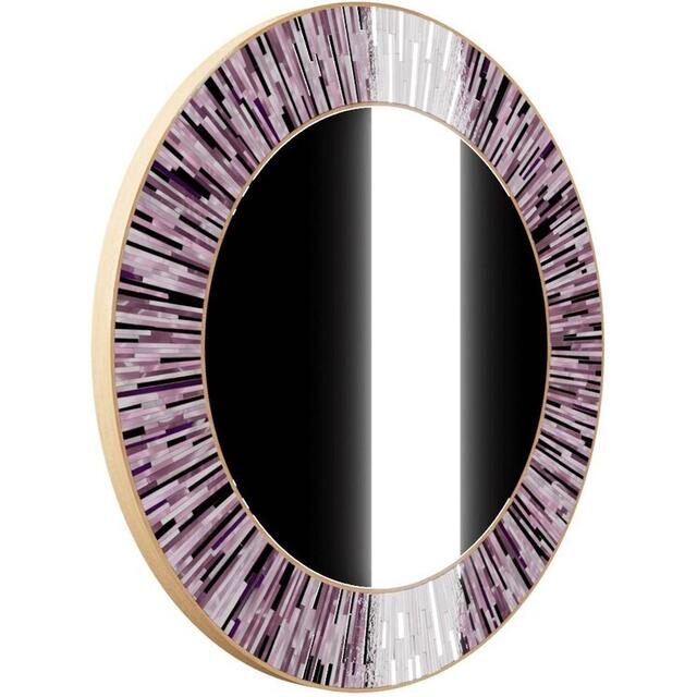 Roulette PIAGGI pink glass mosaic round mirror image 14