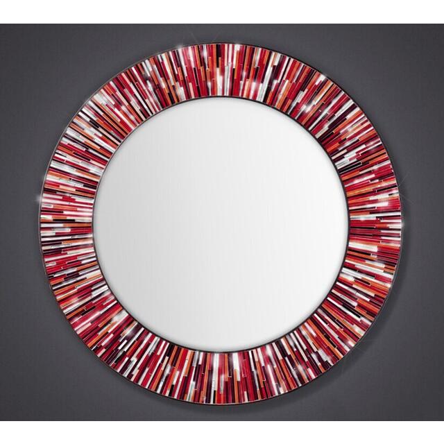 Roulette PIAGGI red glass mosaic round mirror