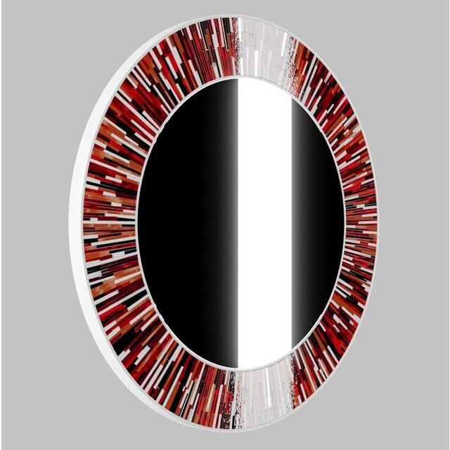 Roulette PIAGGI red glass mosaic round mirror image 10