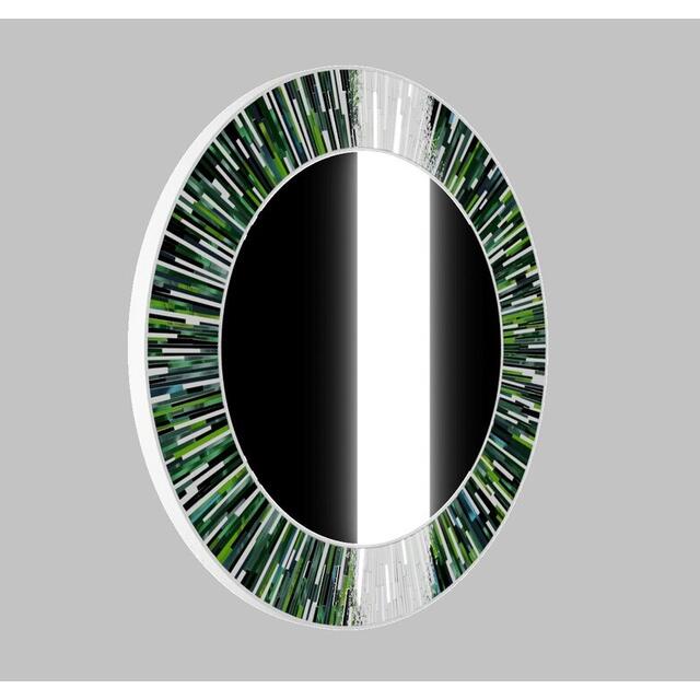 Roulette PIAGGI green glass mosaic round mirror image 11