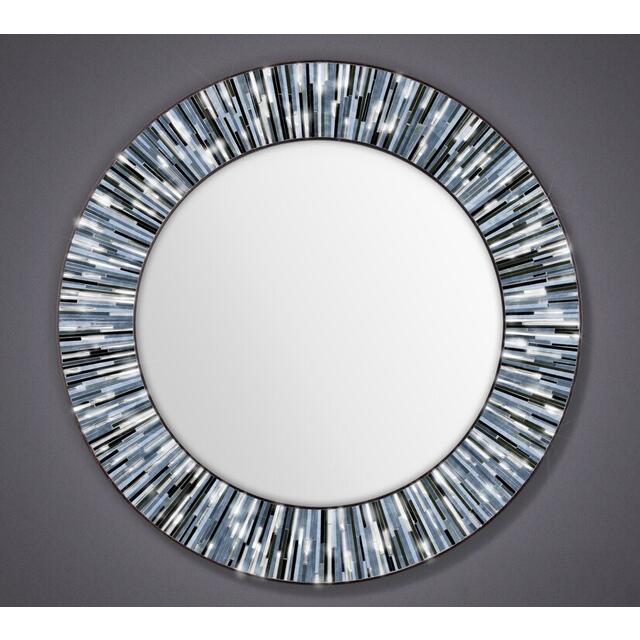 Roulette PIAGGI grey glass mosaic round mirror