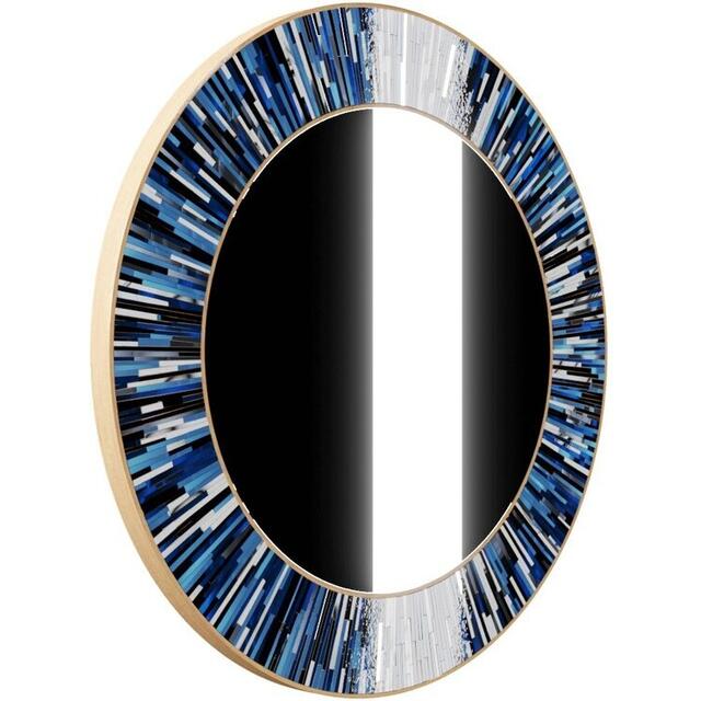 Roulette PIAGGI blue glass mosaic round mirror image 11