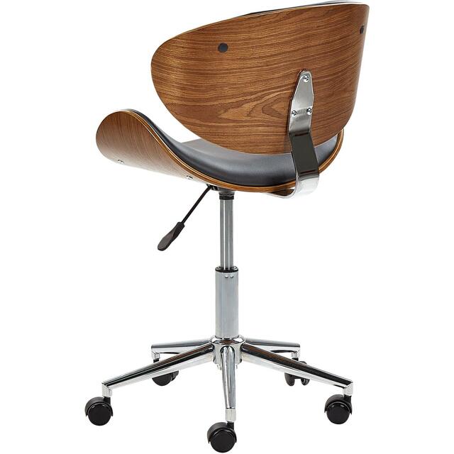 Rotterdam Armless Office Swivel Chair - Faux Leather & Wood - Black or ...