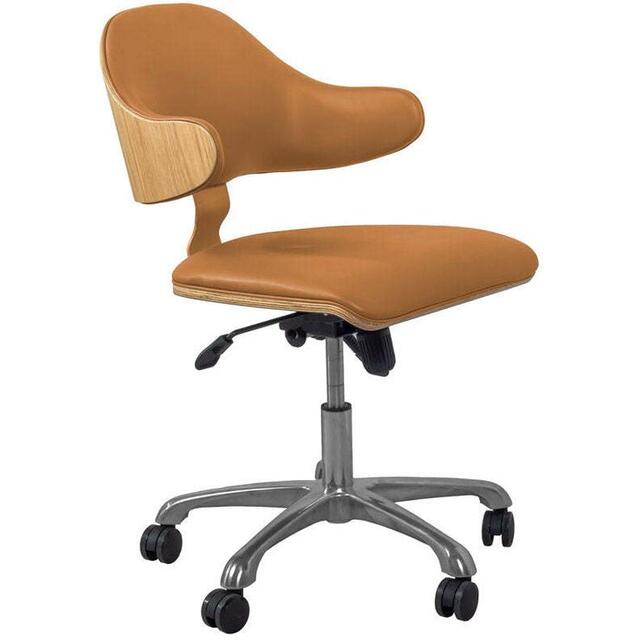 Jual Curved Swivel Office Chair in Oak or Walnut - PC210