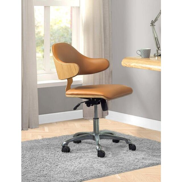 Jual Curved Swivel Office Chair in Oak or Walnut - PC210 image 2