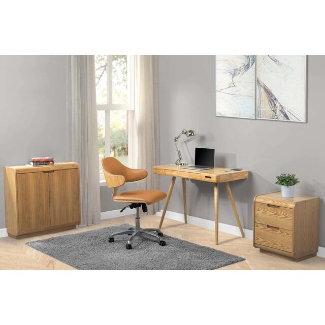 Jual Curved Swivel Office Chair in Oak or Walnut - PC210 image 4
