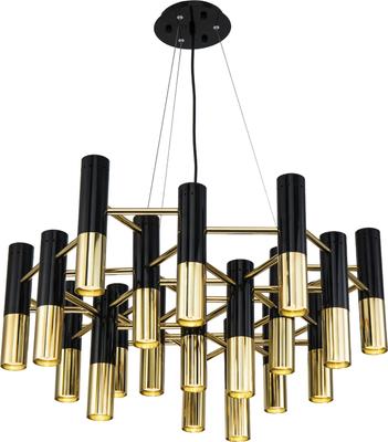 Trevecca Retro Large Pendant Chandelier Black & Gold Hexagonal 19 Lamp