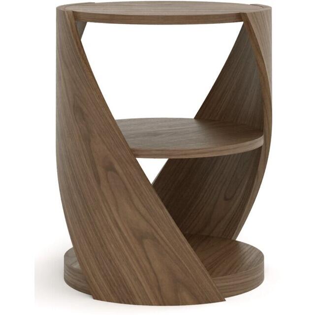 Tom Schneider DNA Curved Wood Lamp Table with Optional Glass Shelves image 3